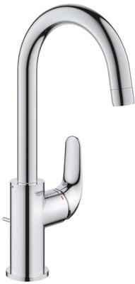 GROHE Euroeco Wastafelmengkraan - l-size - met trekwaste - chroom 24272001