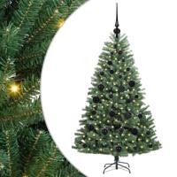 VidaXL Kunstmatige inklapbare kerstboom groen 120 cm pvc en metaal - thumbnail