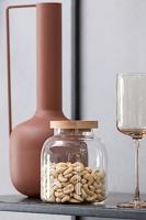 J-Line voorraadpot Tom - glas|bamboe - transparant|naturel - small - thumbnail