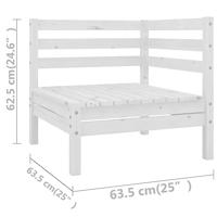 13-delige Loungeset massief grenenhout wit - thumbnail