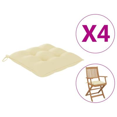 VidaXL Stoelkussens 4 st 40x40x7 cm oxford stof crèmewit