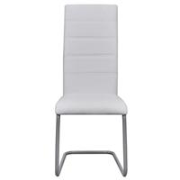 Eetkamerstoelen 4 st kunstleer wit - thumbnail