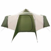 Tipi Tent met dak Groen en beige 492 x 492 x 275 cm Stof - thumbnail