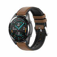 leer + siliconen bandje - Bruin - Samsung Galaxy Watch 6 Classic - 47mm & 43mm - thumbnail