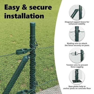 VidaXL Afrasteringspaal groen 10 x 0,5 m (13 mm gaas) staal en pvc