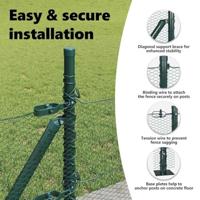 VidaXL Afrasteringspaal groen 10 x 0,5 m (13 mm gaas) staal en pvc - thumbnail