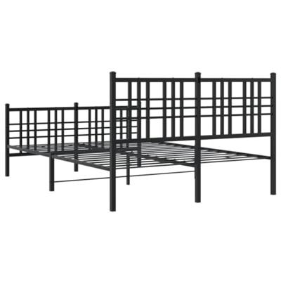 Bedframe met hoofd- en voeteneinde metaal zwart 120x200 cm