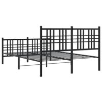 Bedframe met hoofd- en voeteneinde metaal zwart 120x200 cm - thumbnail
