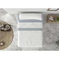 Beddengoedset Tejidos Reina TOPOS Blauw Wit Bed van 180 - thumbnail