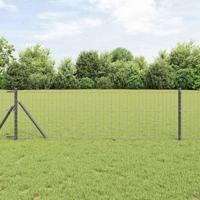 VidaXL Hek met paal grijs 0,8 x 25 m staal en pvc - thumbnail
