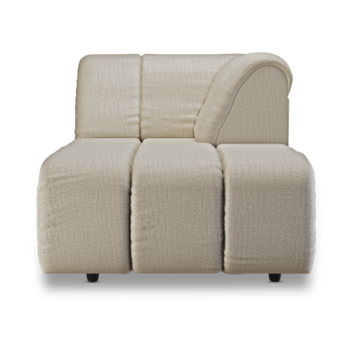 HKliving Wave bank right divan arm Pure Ivory