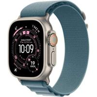 Apple Watch Ultra 3 GPS + Cellular 49 mm Premium hardloop- en multisport-smartwatch met robuuste kast van naturel titanium, lichtblauw Alpine‑bandje (M). Gezondheid en conditie uitgebreid bijhouden - thumbnail