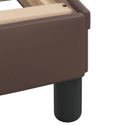 Bedframe met LED-verlichting kunstleer bruin 90x200 cm