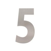 Huisnummer 5 XL hoogte 300mm rvs geborsteld - thumbnail