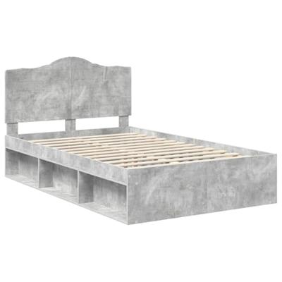 Bedframe Concerte Grijs 135 x 190 cm Massief grenenhout