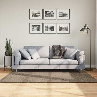 VidaXL Vloerkleed istan hoogpolig glanzend 120x170 cm grijs