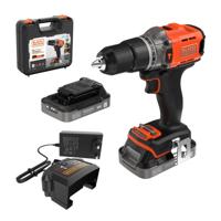BLACK+DECKER BCD383D2XK 18V 2x2.0Ah Schroefklopboormachine in koffer - BCD383D2XK-QW - thumbnail