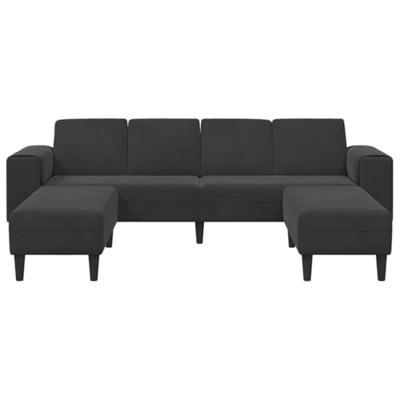 Bankstel 3 pcs Zwart Fluweel