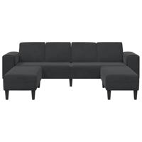 Bankstel 3 pcs Zwart Fluweel - thumbnail