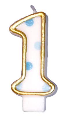 Cijferkaars gespikkeld blauw &apos;1&apos;