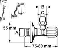 Cornat Hoekstopkraan 1/2 2St Ch - T317002 - thumbnail