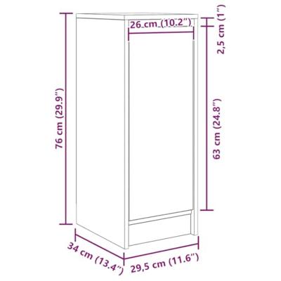 Dressoir 29,5x34x76 cm bewerkt hout bruin eikenkleurig Dressoir 29,5x34x76 cm bewerkt hout bruin eikenkleurig