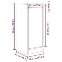 Dressoir 29,5x34x76 cm bewerkt hout bruin eikenkleurig - thumbnail