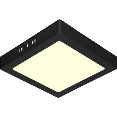 LED Downlight - 18W - Warm Wit 3000K - Mat Zwart - Opbouw - Vierkant - Aluminium - 225mm