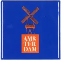 Daan Kromhout Design tegeltje keramiek amsterdam 10x10cm blue - thumbnail