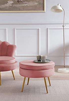 Artistiq Poef 'Andres' Velvet, kleur roze