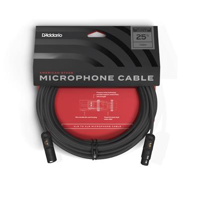 D'Addario AMSM25 American Stage XLR microfoonkabel 7.5m zwart D'Addario AMSM25 American Stage XLR microfoonkabel 7.5m zwart
