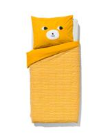 HEMA Peuterdekbedovertrek 120x150cm zacht katoen beer (geel) - thumbnail
