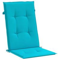 VidaXL Stoelkussens 4 st hoge rug stof turquoise - thumbnail