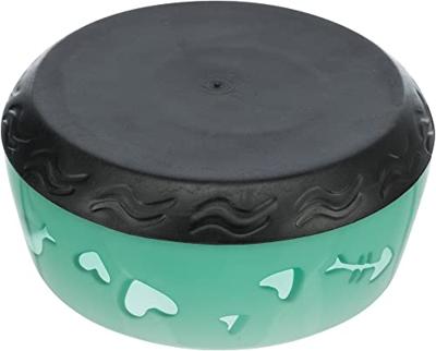TRIXIE VOERBAK / WATERBAK VIS / HART KUNSTSTOF / RUBBERRING ASSORTI 12 CM 300 ML 4 ST