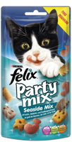 Felix Party Mix Seaside zalm-, koolvis-, forelsmaak kattensnack (60 g) 8 x 60 g - thumbnail