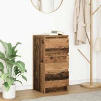 Dressoir 37,5x35x76 cm bewerkt hout oud houtkleurig - thumbnail