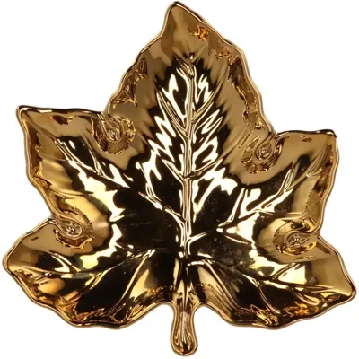 Daan Kromhout Design schaal aardewerk leaf maple 18x18x4cm gold