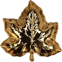 Daan Kromhout Design schaal aardewerk leaf maple 18x18x4cm gold - thumbnail