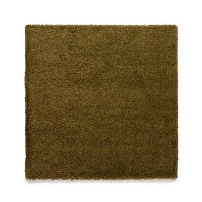 Tapeso Vierkant hoogpolig vloerkleed shaggy Trend effen - olijfgroen -