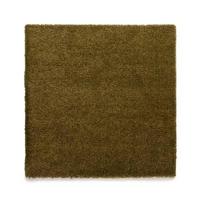 Tapeso Vierkant hoogpolig vloerkleed shaggy Trend effen - olijfgroen - - thumbnail