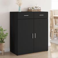 Dressoir 80x42,5x93 cm bewerkt hout zwart - thumbnail