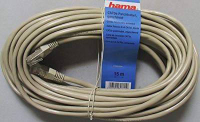 Hama Netwerkkabel RJ45, Cat 5E, STP, afgeschermd, grijs, 15,00 m
