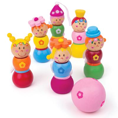 Bigjigs houten bowlingset prinsessen, 7dlg. Bigjigs houten bowlingset prinsessen, 7dlg.