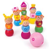Bigjigs houten bowlingset prinsessen, 7dlg. - thumbnail