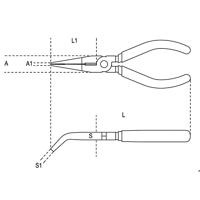 Beta Telefoontangen, lange halfronde gebogen bekken, verchroomd, twee componenten handgreep 1168BM 160 - 011680036 - thumbnail