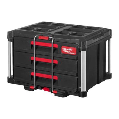 Milwaukee PACKOUT™ Gereedschapskoffer met drie lades - 4932472130 Milwaukee PACKOUT™ Gereedschapskoffer met drie lades - 4932472130