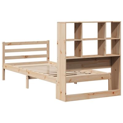 Bed met boekenkast zonder matras massief grenenhout 100x200 cm