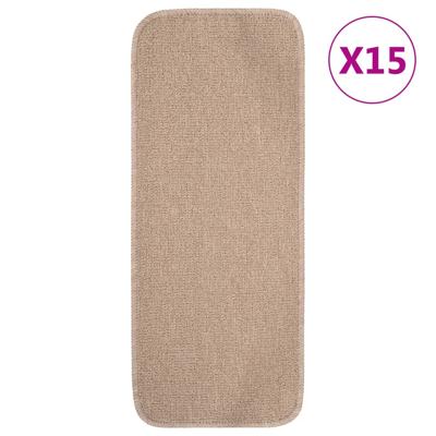 VidaXL Trapmatten 15 st anti-slip rechthoekig 60x25 cm beige