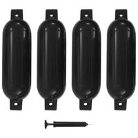 VidaXL Bootstootkussens 4 st 51x14 cm pvc zwart - thumbnail
