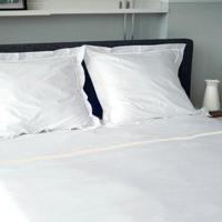 Dommelin Dommelin Dekbedovertrek Cortina Percal 200TC Wit-Ecru 200x200/220 - thumbnail